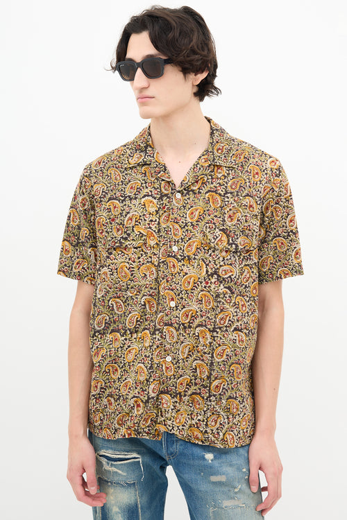 Beams Plus Brown 
Multi Paisley Print Shirt