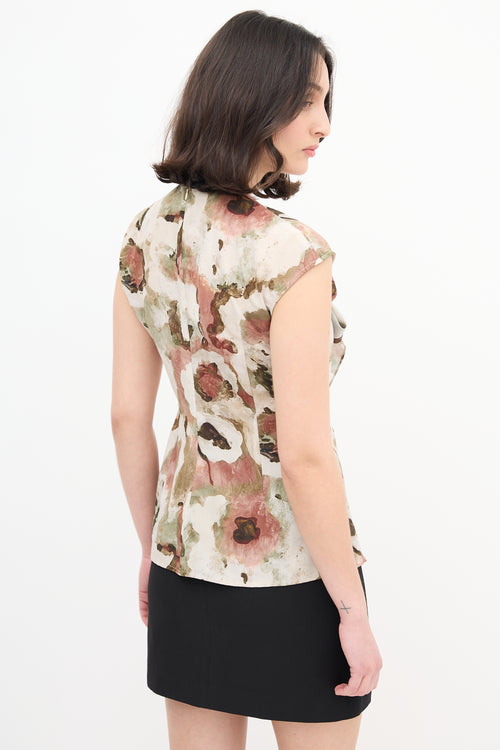 Beaufille Printed Neck Tie Blouse