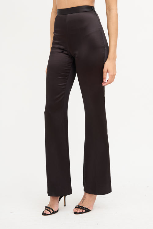 Blumarine Black Silk Straight Leg Trouser