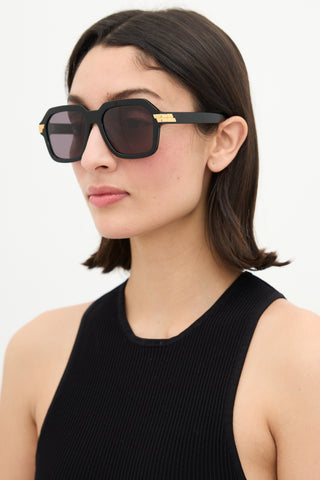 Bottega Veneta Black BV1123S Square Sunglasses