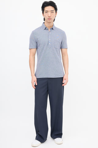 Brunello Cucinelli Blue One Pocket Polo