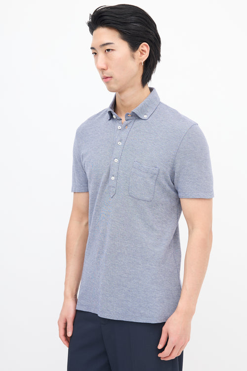 Brunello Cucinelli Blue One Pocket Polo