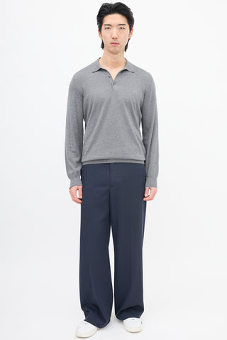 Brunello Cucinelli Grey Long Sleeve Polo