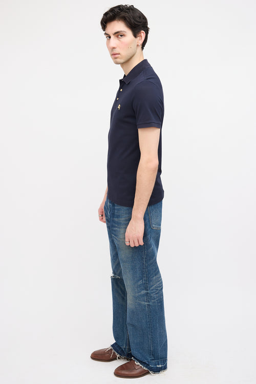 Burberry Navy Logo Short Sleeve Polo