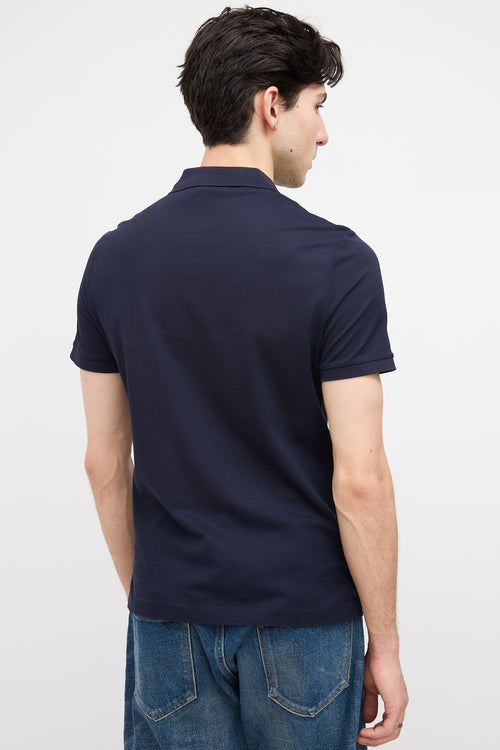 Burberry Navy Logo Short Sleeve Polo