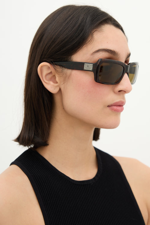  Brown Rectangular Sunglasses