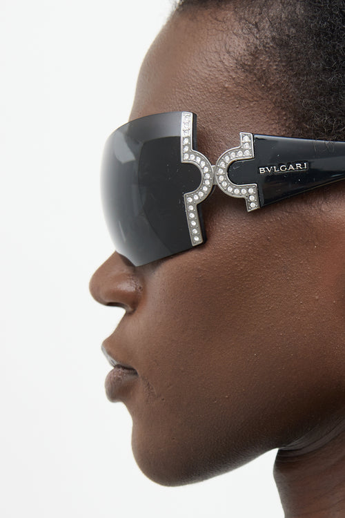 Bulgari Black 651-B Jewel Shield Sunglasses