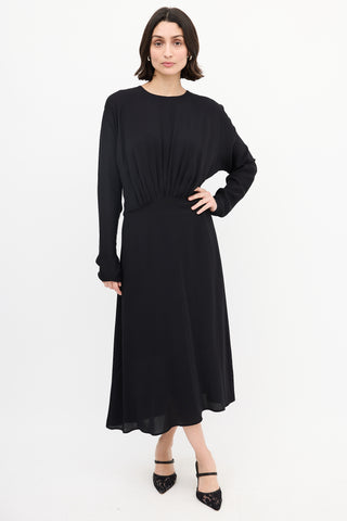 By Malene Birger Black Azolla Pleated Waist Dress