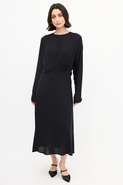 By Malene Birger Black Azolla Pleated Waist Dress