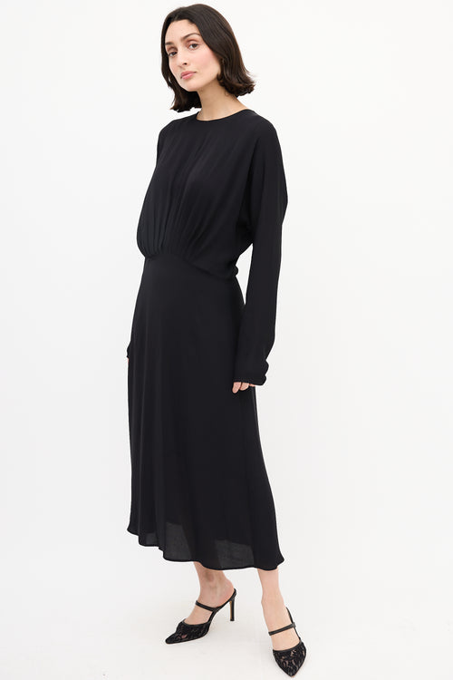 By Malene Birger Black Azolla Pleated Waist Dress