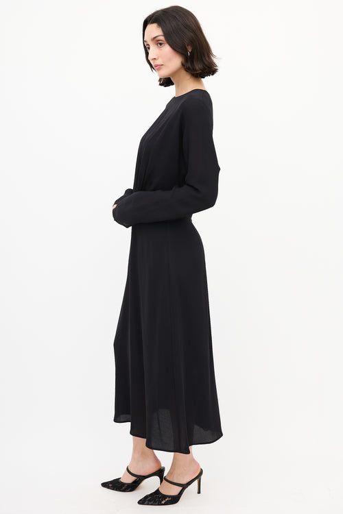 By Malene Birger Black Azolla Pleated Waist Dress