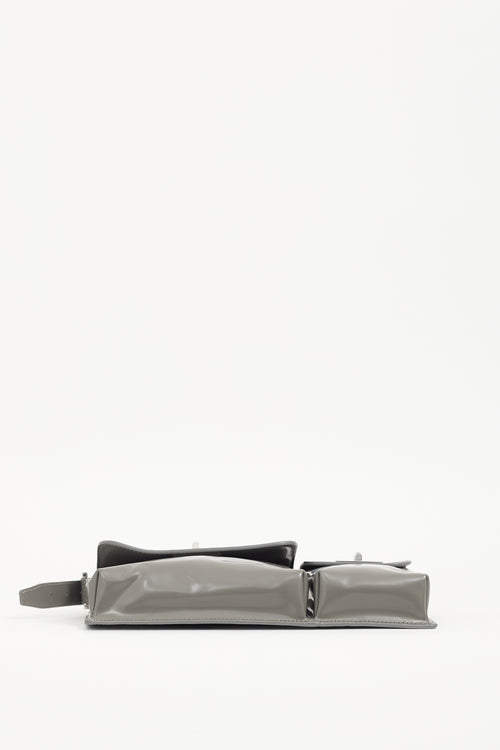 By Far Grey Patent Leather Billy Bag