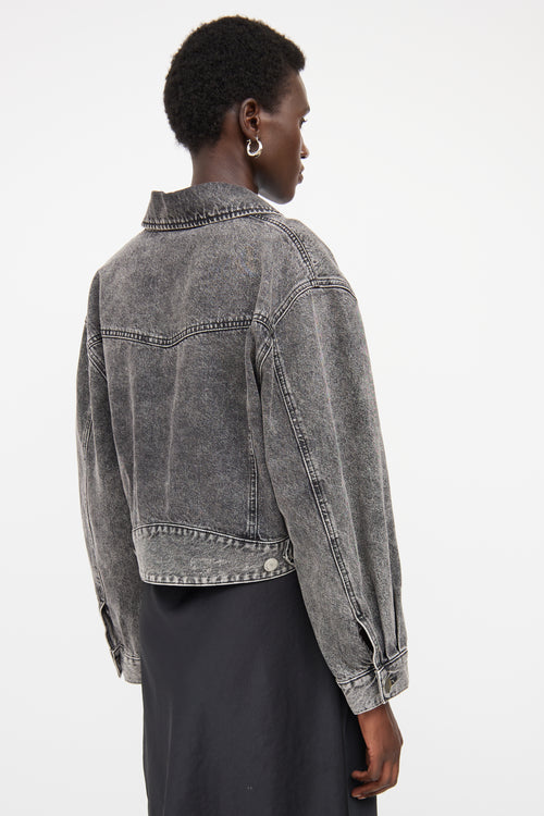 Ba&sh Grey Distressed Denim Lady Jacket