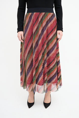 Ba&sh Multicolour Sparkly Stripe Midi Skirt