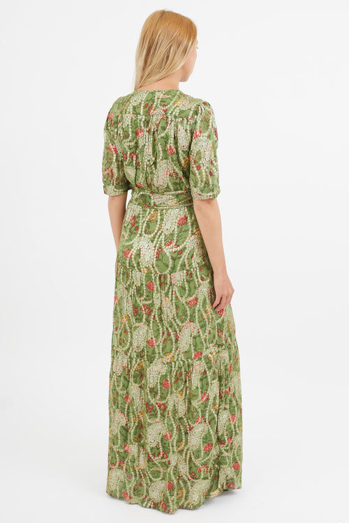 Ba&sh Green 
Gold Rubi Wrap Dress