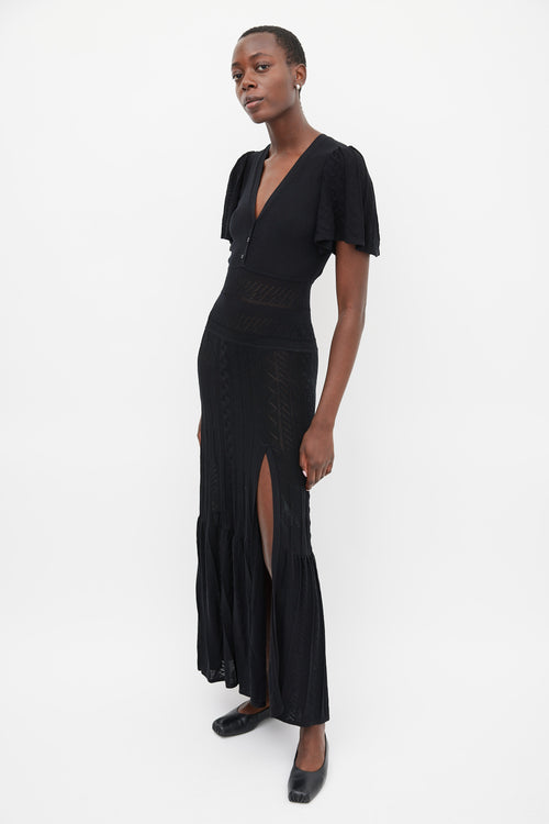 Ba&sh Black Knit Avana Midi Dress