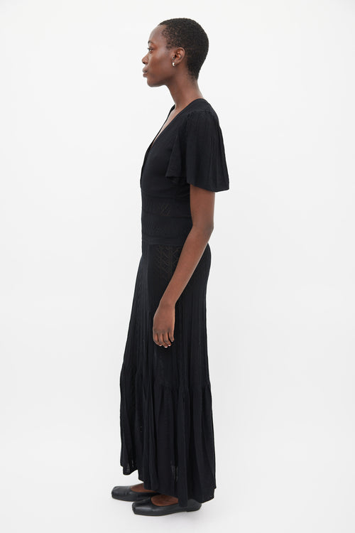 Ba&sh Black Knit Avana Midi Dress