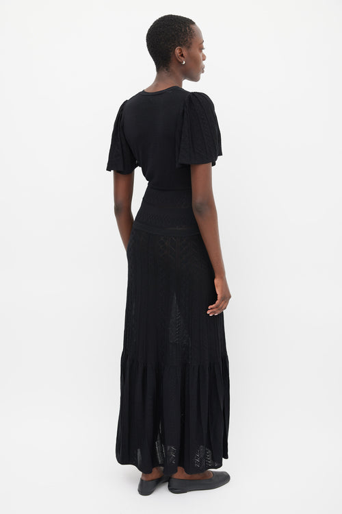 Ba&sh Black Knit Avana Midi Dress