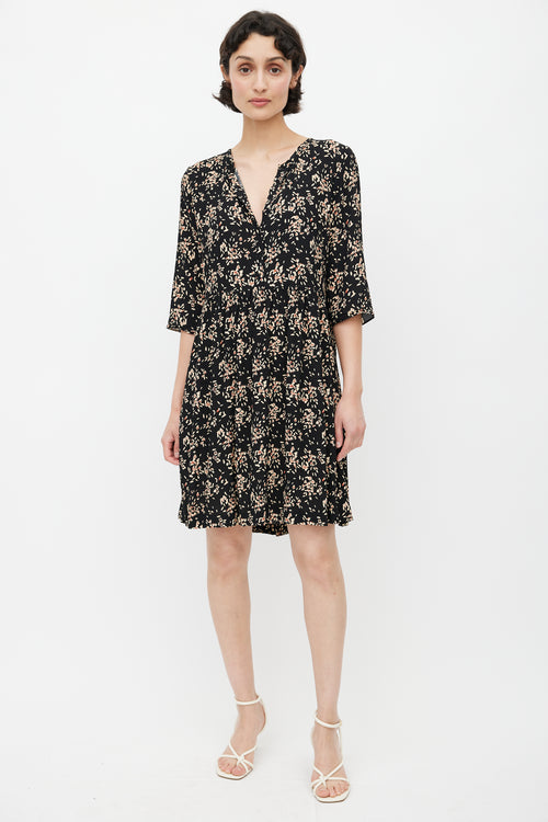 Ba&sh Black 
Mulitcolour Floral V-Neck Dress