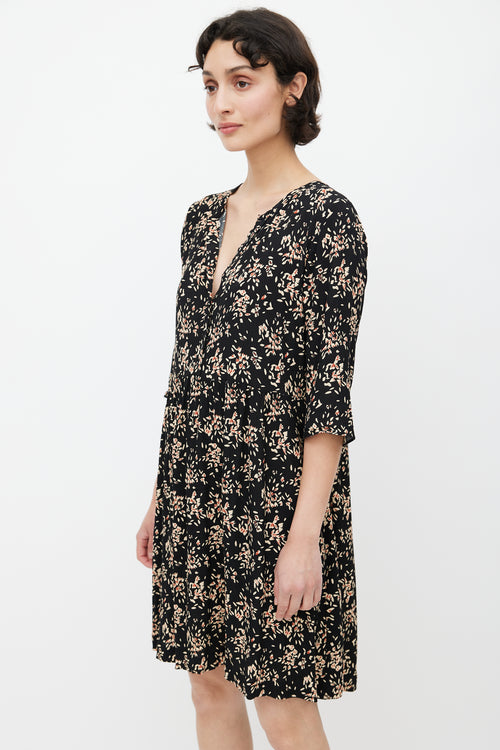 Ba&sh Black 
Mulitcolour Floral V-Neck Dress