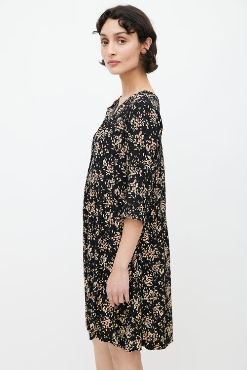 Ba&sh Black 
Mulitcolour Floral V-Neck Dress