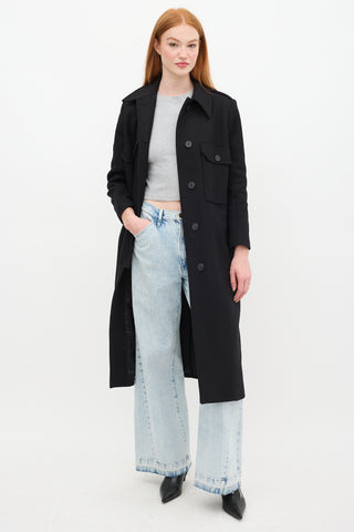 Ba&sh Black Wool Long Chipie Coat