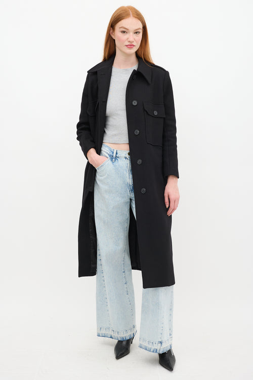 Ba&sh Black Wool Long Chipie Coat