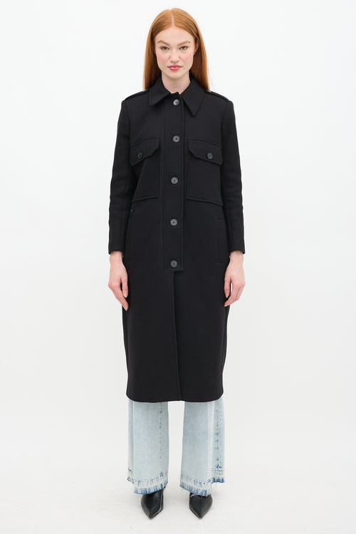 Ba&sh Black Wool Long Chipie Coat