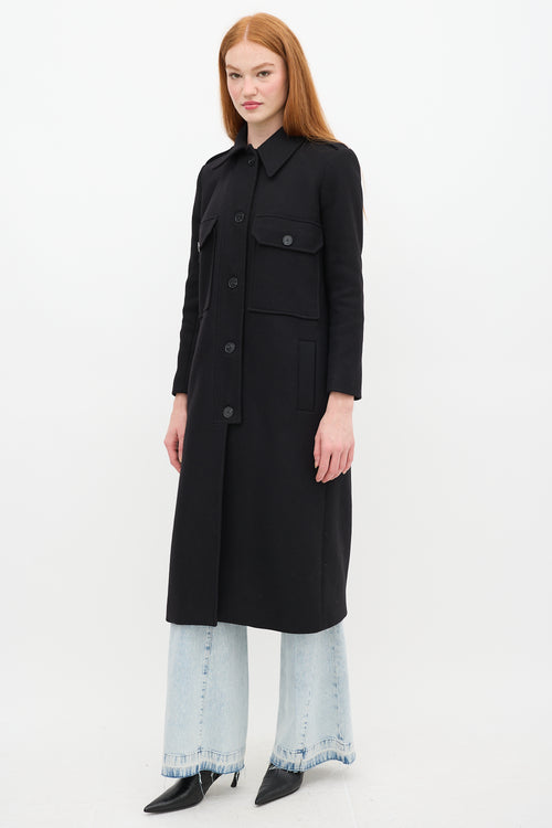 Ba&sh Black Wool Long Chipie Coat