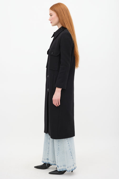 Ba&sh Black Wool Long Chipie Coat