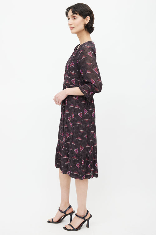 Ba&sh Brown 
Purple Calliope Print Dress