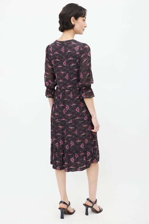 Ba&sh Brown 
Purple Calliope Print Dress