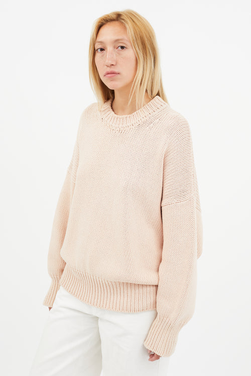 Babaa Beige Oversized Knit Sweater