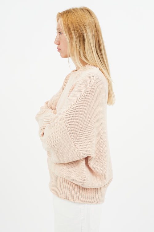 Babaa Beige Oversized Knit Sweater