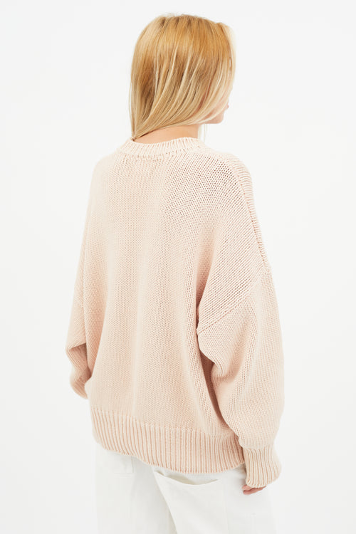 Babaa Beige Oversized Knit Sweater