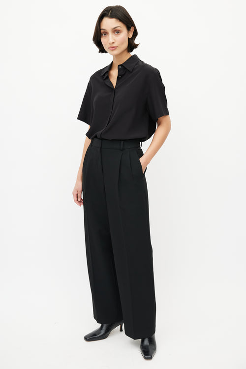 Aritzia Babaton Black Pleated Trouser