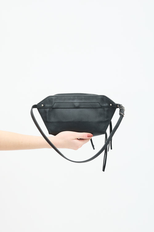 Balenciaga 2016 Black Leather Papier Belt Bag