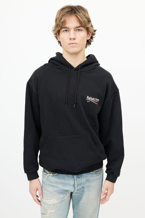 Balenciaga 2019 Black Campaign Logo Hoodie