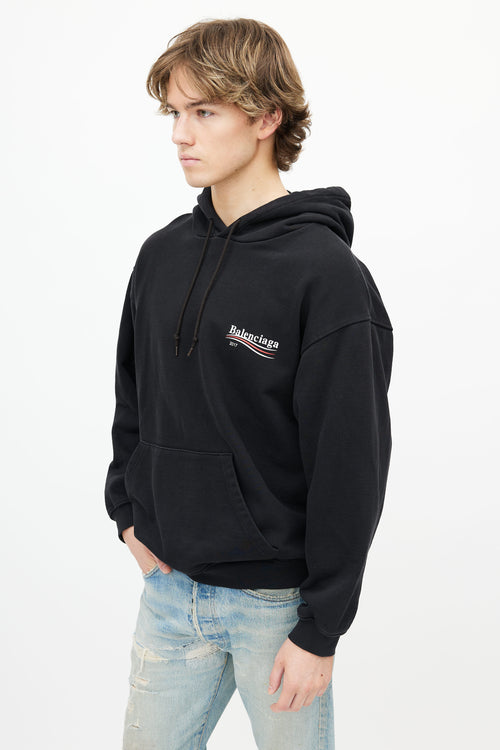 Balenciaga 2020 Black Campaign Logo Hoodie