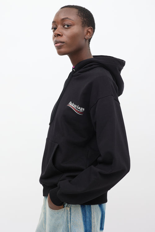 Balenciaga 2017 Black Campaign Logo Hoodie