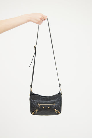 Balenciaga Black Agneau Hip Crossbody Bag