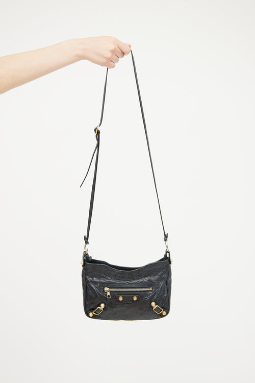 Balenciaga Black Agneau Hip Crossbody Bag