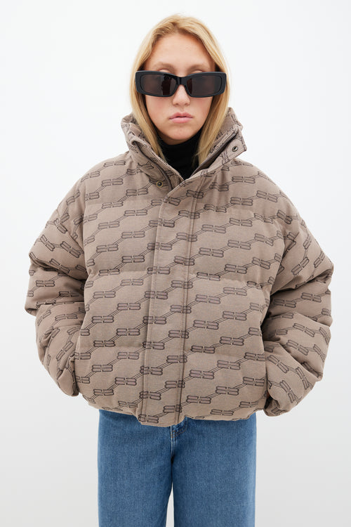 Balenciaga Beige BB Monogram Puffer