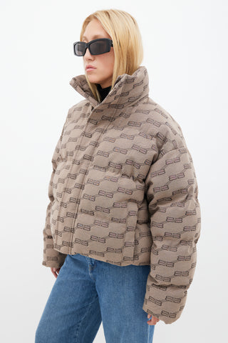 Balenciaga Beige BB Monogram Puffer