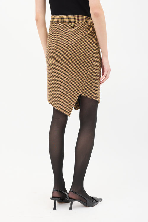 Balenciaga Beige 
Multi Tweed Twisted Skirt