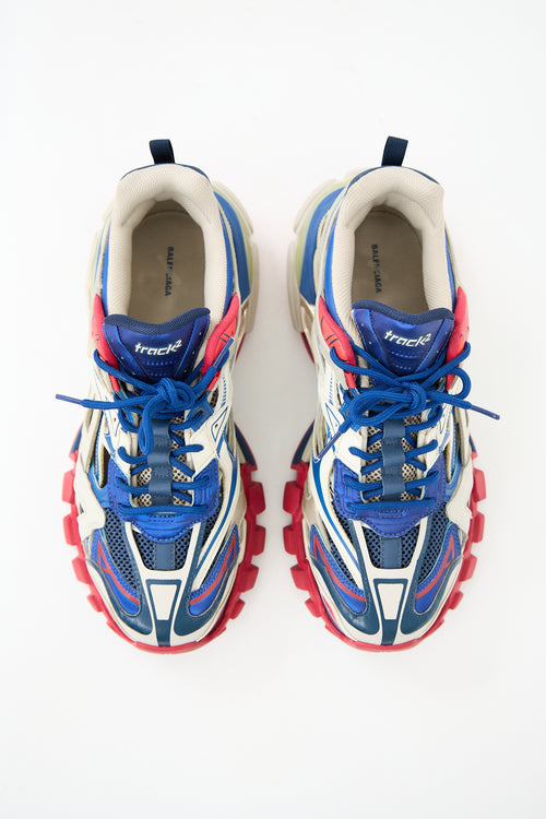 Balenciaga Blue 
Red Track 2 Sneaker