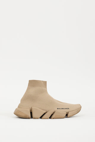 Balenciaga Beige Speed 2.0 Knit Sneaker