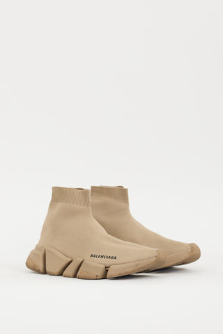 Balenciaga Beige Speed 2.0 Knit Sneaker