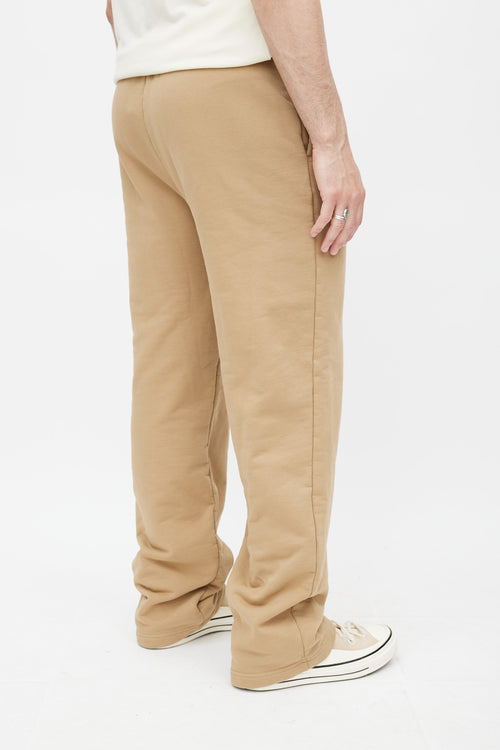 Balenciaga Beige Wide Leg Logo Lounge Pant