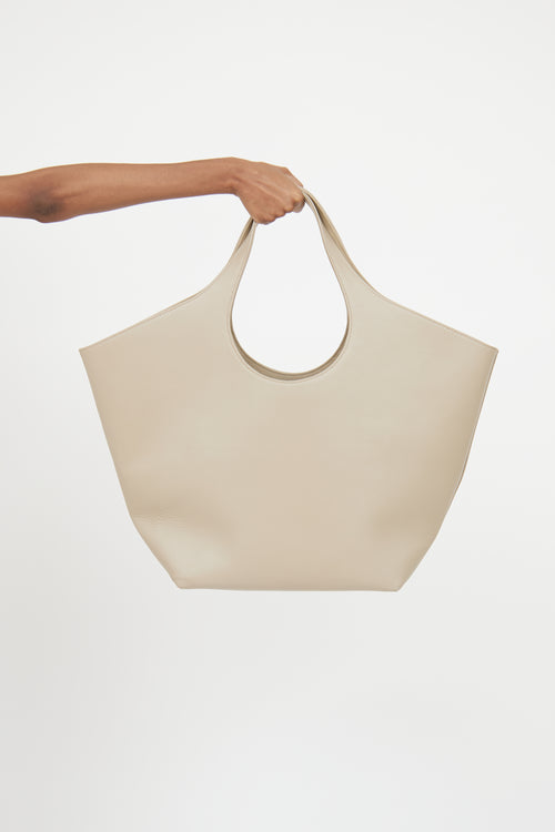 Balenciaga Beige Leather Mary Kate Logo Tote